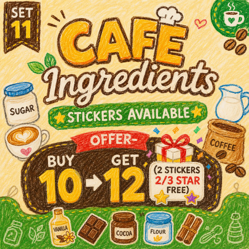 Cafe ingredient set - ingredient, 11